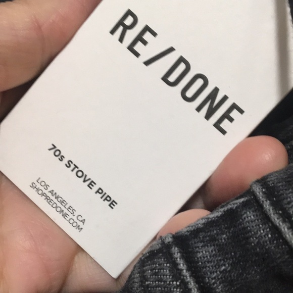 'RE/DONE 70s High Waist Raw Hem Stovepipe Jeans E. - Picture 13 of 16